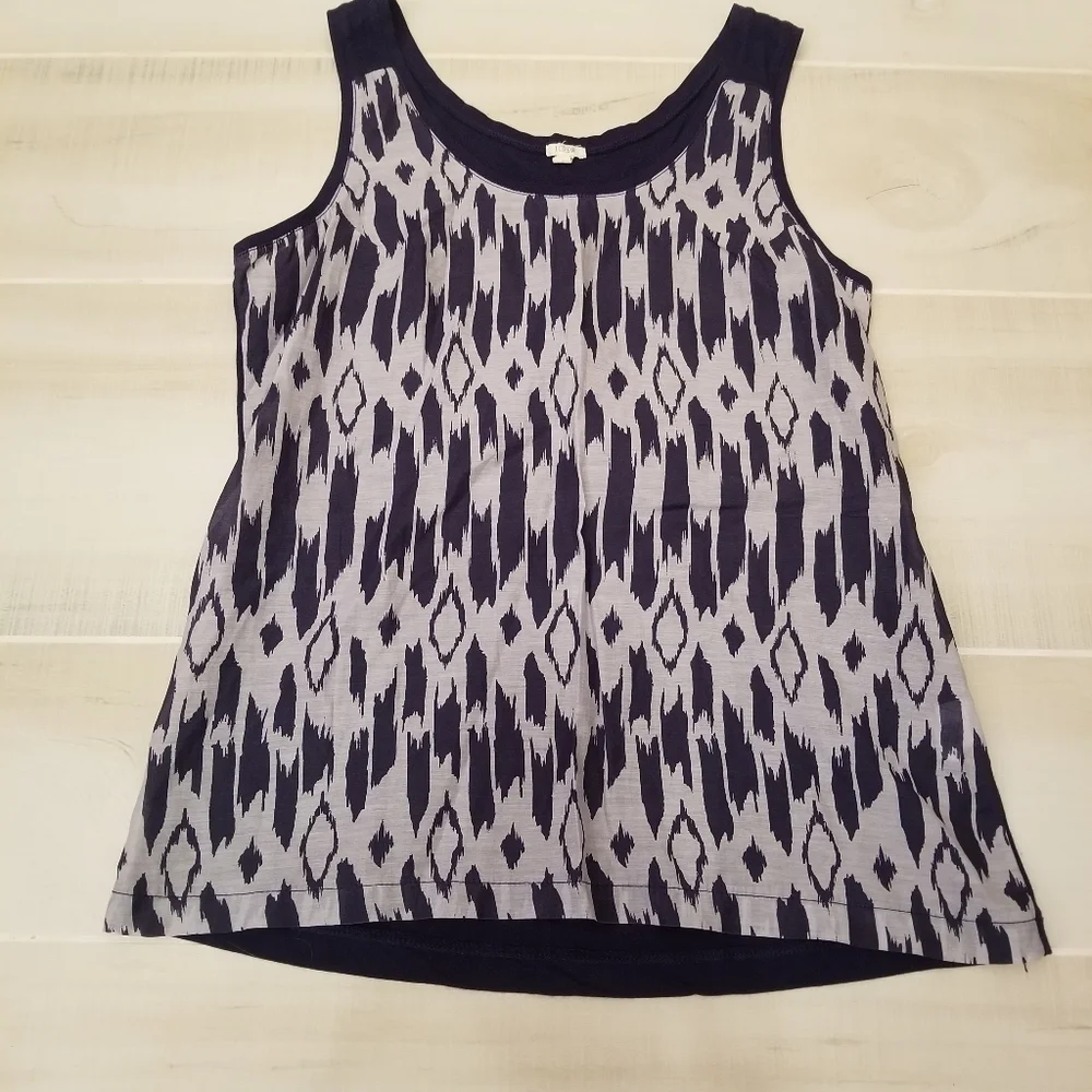 {XS} J. Crew Ikat Print Tank Top